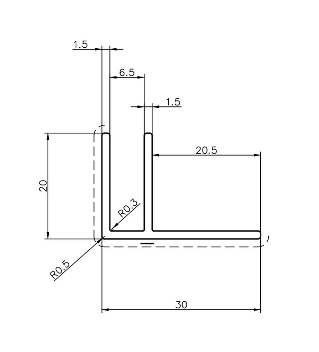 WARMA F-lista alumiini, pituus 2m