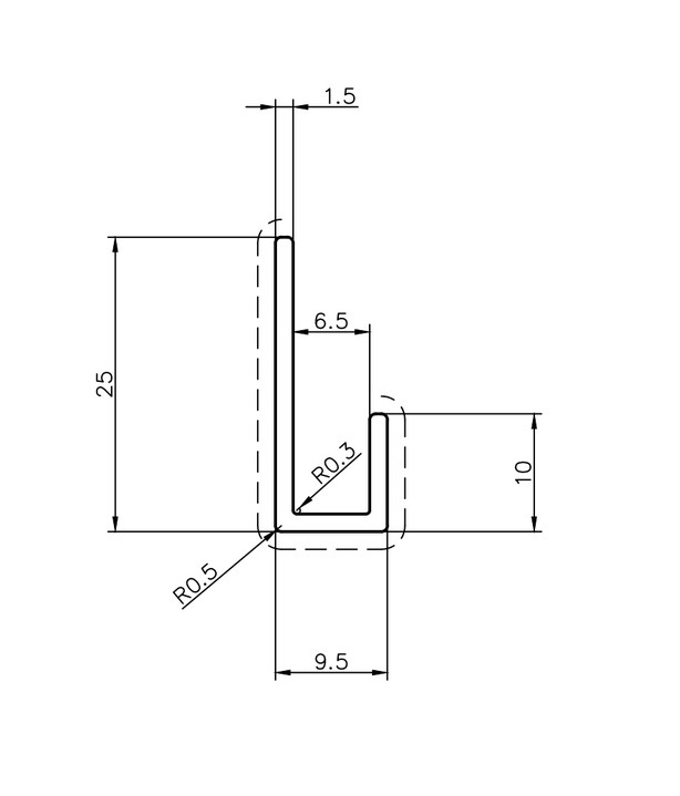 WARMA J-Lista alumiini, pituus 2m