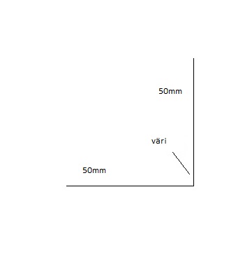 WARMA Kulmalista valkoinen 50x50mm, pituus 2m